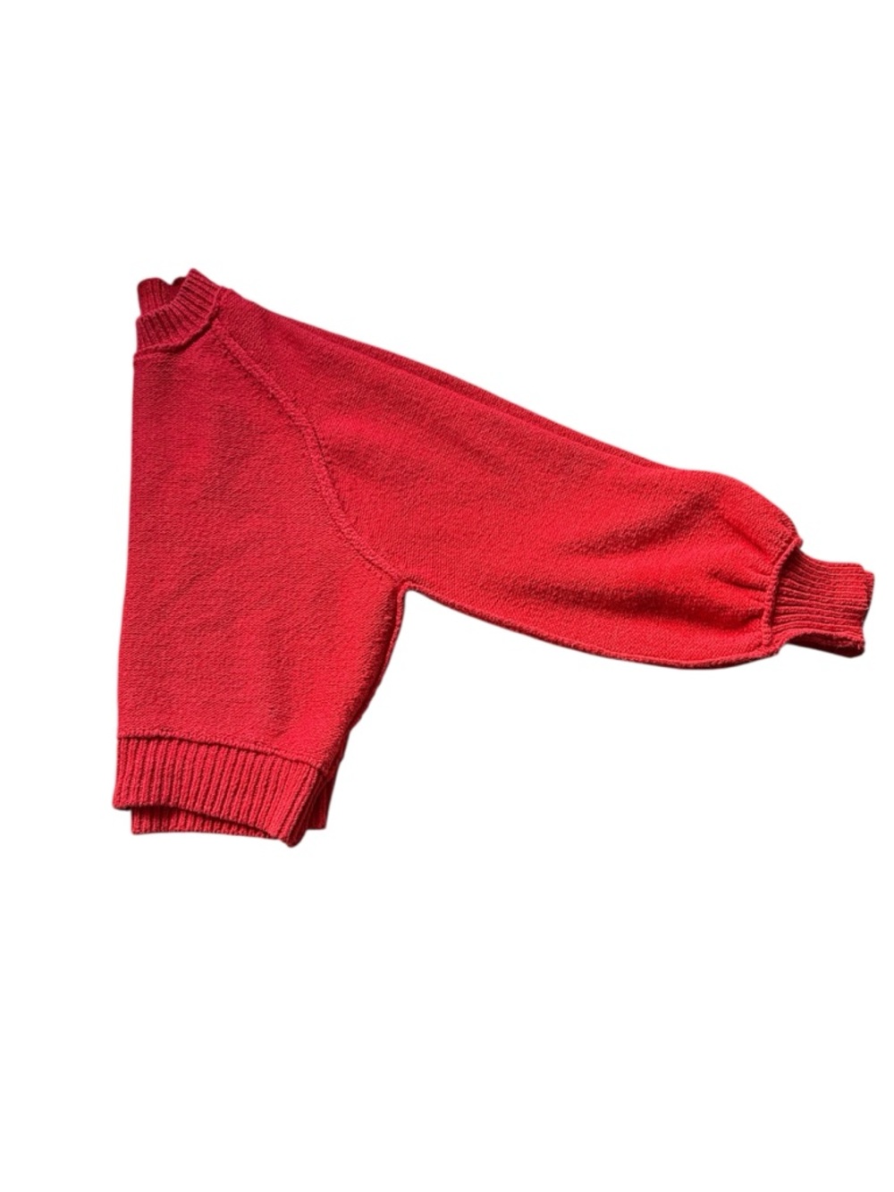 Free People Vibrant Red Riley Mock Neck Balloon Sleeve Sweater - Picture 5 of 8